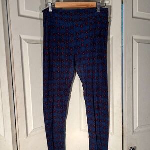 LuluRoe Dark Blue Black Widow Leggings Size 1X